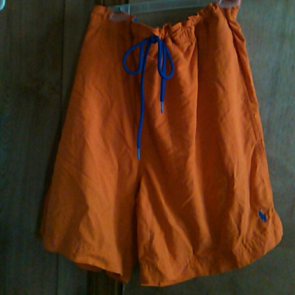 Orange and blue Ralph Lauren polo shorts